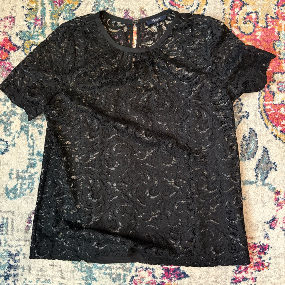 Madewell Black Lace Blouse